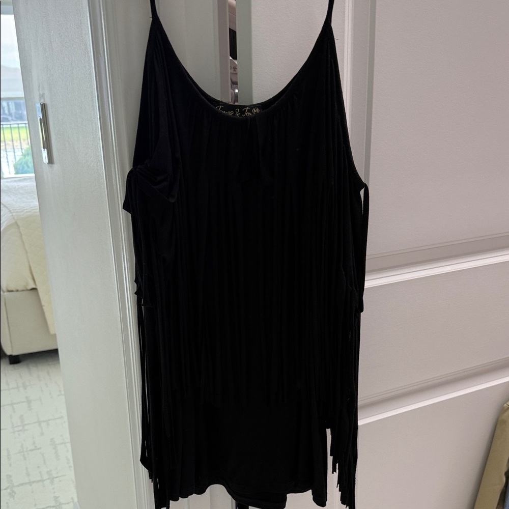 James & Joy Black Fringe Camisole